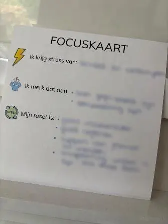 Een persoonlijke focuskaart van een leerling